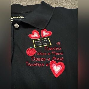 Vintage Teacher Polo Shirt Women’s 
Large New Without Tags Machine embroidered